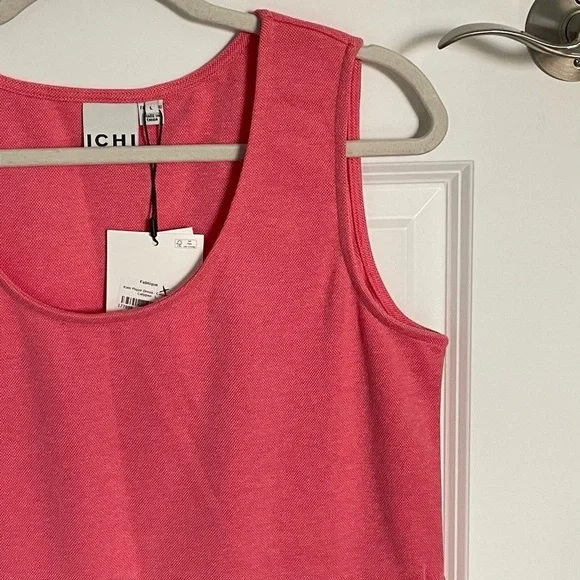 New! Ichi Kate cinched drawstring waist pique calypso pink Dress 35232 - Picture 6 of 15